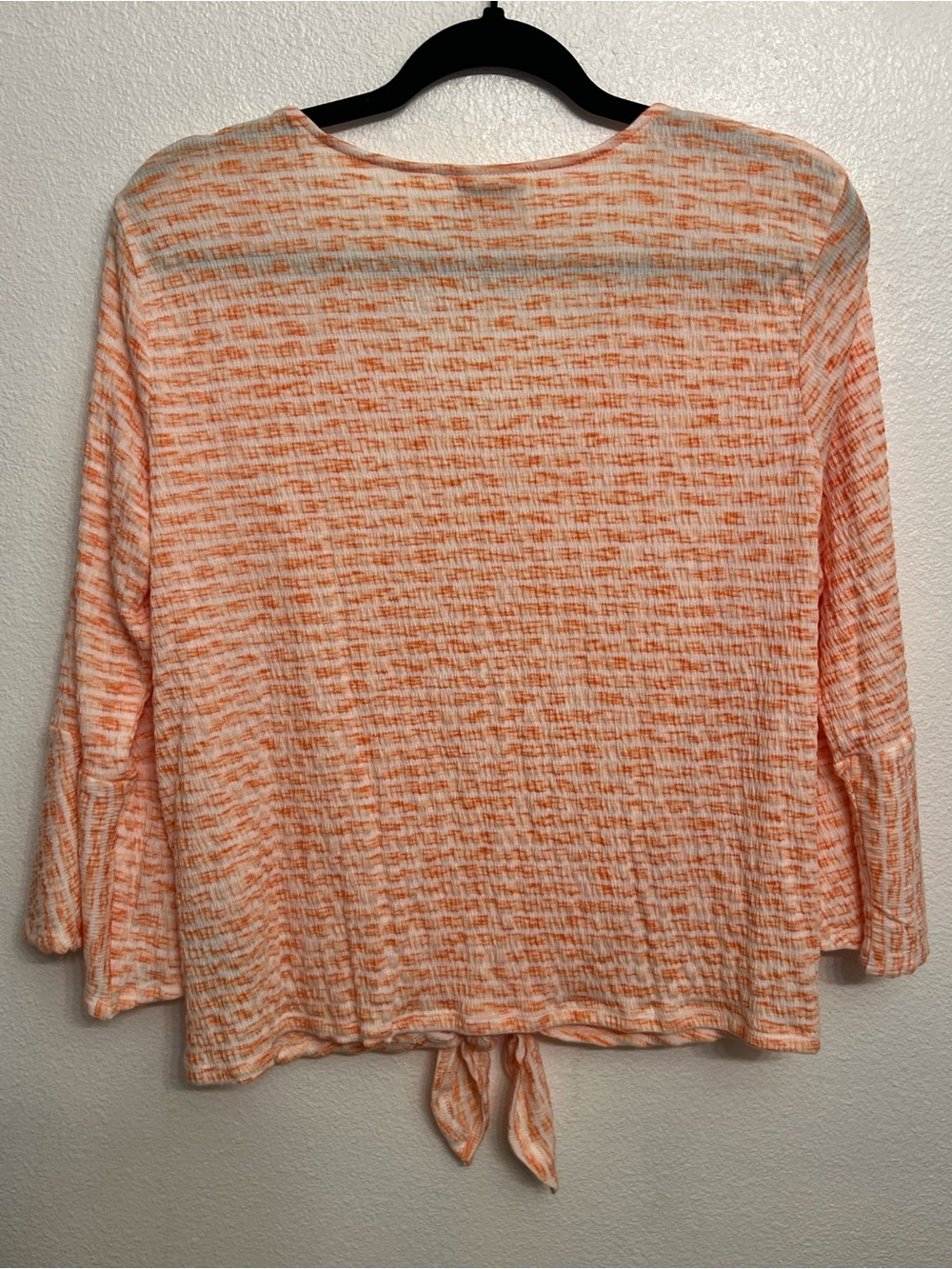 Ruby Rd. Peach Tie-Front V-Neck Blouse - Picture 6 of 8